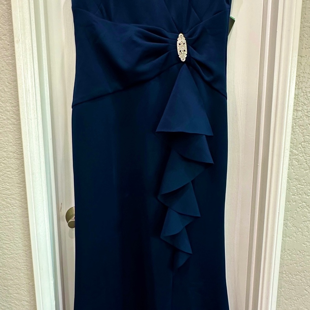 Mother of groom dress, navy blue maxi